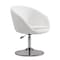 Manhattan Comfort Hopper Swivel Adjustable Height Faux Leather Chair in White and Polished Chrome AC036-WH - alternate 1